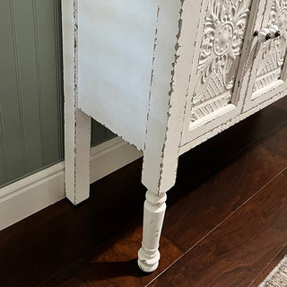 Distressed White Buffet Table