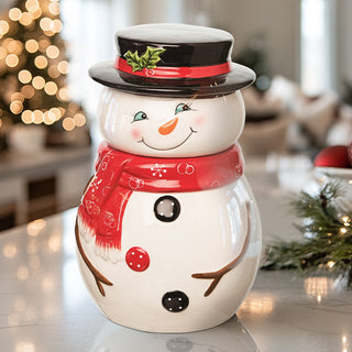 Sweet Snowman Cookie Jar