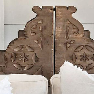 32 Inch Oversized Floor Wooden Corbels, Set of 2