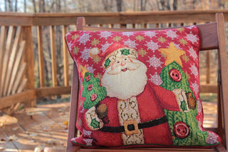 Christmas Cute Santa Claus Is Coming to Town Throw Pillow Cover