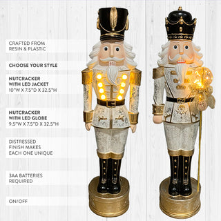 Standing Decorative Nutcracker with LED Light, Choose Your Style