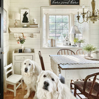 Distressed White Wooden Mantel Shelf