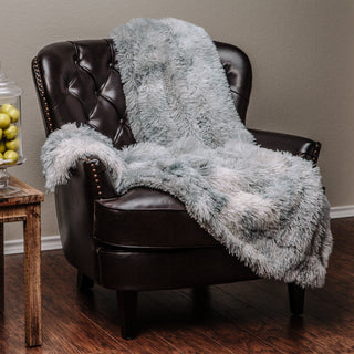 Wolf Faux Long Fur Throw Blanket