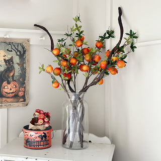 41 Inch Faux Pomegranate Fruit Stems and Branches