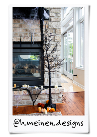 @h.meinen.designs Black Glitter Pre-lit Tree Halloween Decor