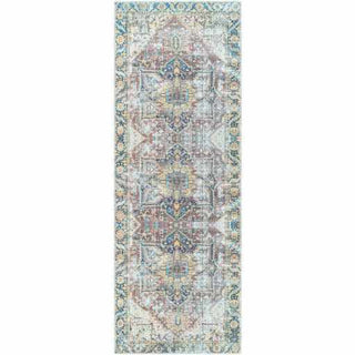 Blue/Gray Distressed Washable Area Rug