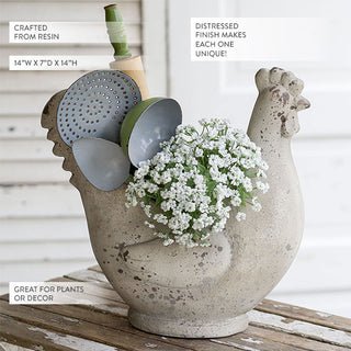 Large Barnyard Hen Planter