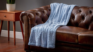 Embossed Faux Fur Throw Blanket