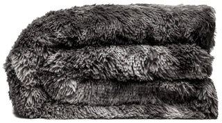 Wolf Faux Long Fur Throw Blanket