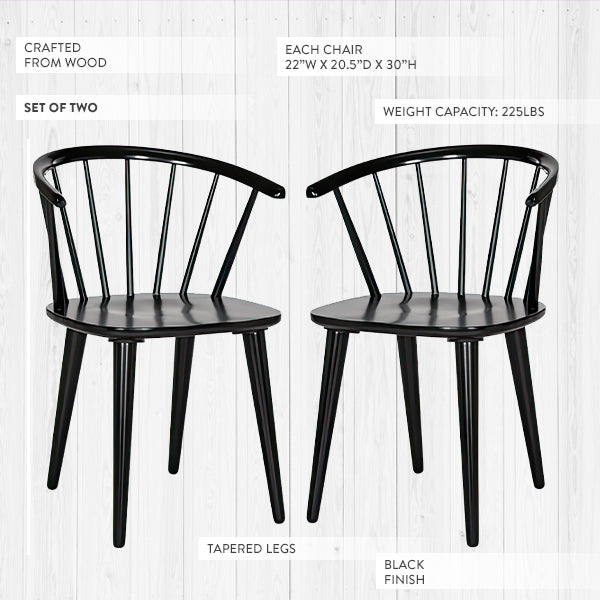 Black Wooden Side Chairs - Decor Steals