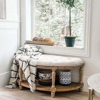 Semi-Circular Bench with Shelf