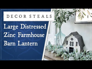 Large Distressed Zinc Farmhouse Barn Lantern