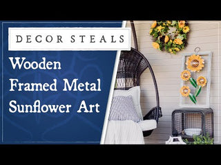 Wooden Framed Metal Sunflower Art