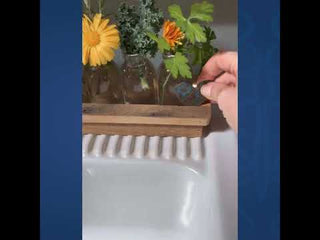 Rustic Wooden Tray with Glass Vases