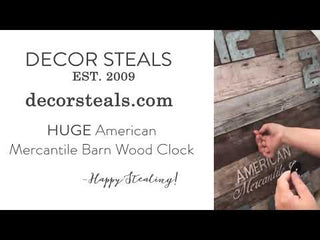 HUGE American Mercantile Barn Wood Clock