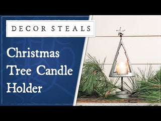 Galvanized Christmas Tree Candle Holder