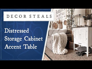 Distressed Storage Cabinet Accent Table