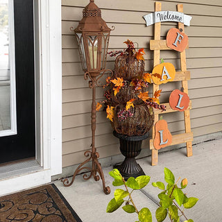 Metal Scrollwork Candle Lantern