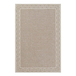 Grey/Beige Border Detail Rug, Pick Your Size