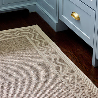 Grey/Beige Border Detail Rug, Pick Your Size