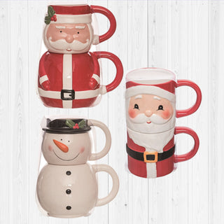 Dimensional Stacking Holiday Mugs, Pick Your Style