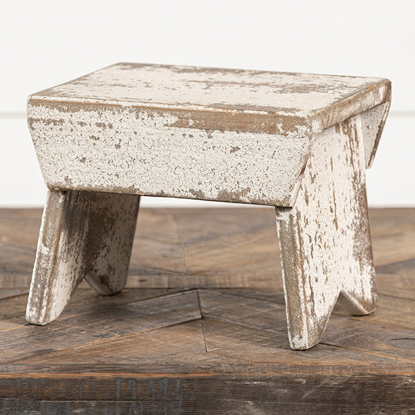 Shabby chic buy light cream wooden milking stool