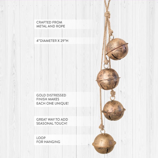 Brass Finish Christmas Bells - Decor Steals