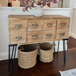 Vintage Inspired Apothecary Console Table