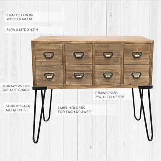 Vintage Inspired Apothecary Console Table