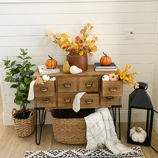 Vintage Inspired Apothecary Console Table