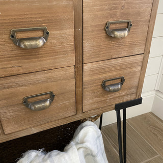 Vintage Inspired Apothecary Console Table