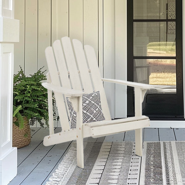 White Wooden Adirondack Chair - Decor Steals