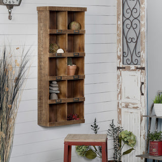 Distressed Wooden Wall Shelf Organizer