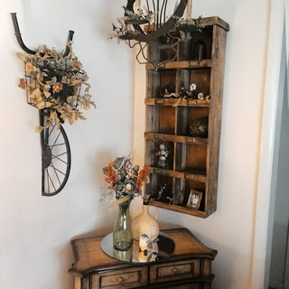 Distressed Wooden Wall Shelf Organizer