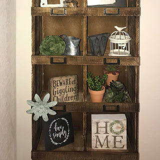 Distressed Wooden Wall Shelf Organizer