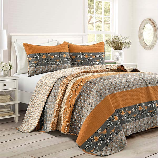 Autumn Fall QUEEN 3 PIECE store QUILT SET