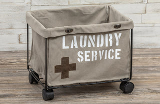 Canvas Laundry Service Rolling Cart