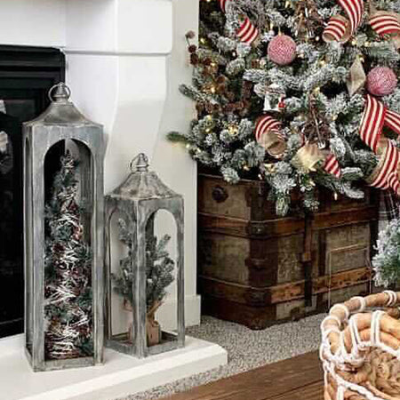 Gerson Company 42H Metal Antique Lantern Wreath Stand, 2 Assorted