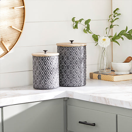 Ornate Embossed Kitchen Storage Bin - Decor Steals