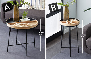 Two-Toned Divided Tray Side Table, Pick Your Size