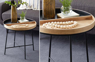 Two-Toned Divided Tray Side Table, Pick Your Size