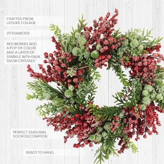 Icy Berry and Pine Wreath