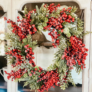 Icy Berry and Pine Wreath