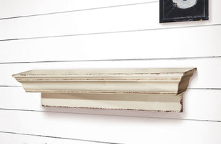 24 in White Distressed Wall Shelf