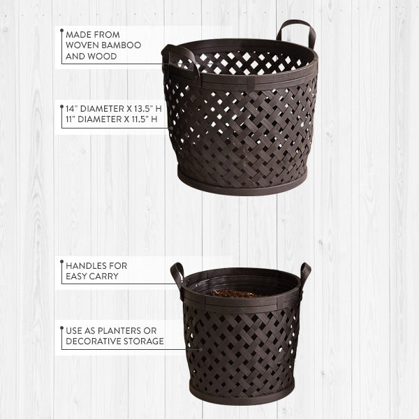 Two-Toned Woven Storage Baskets - Decor Steals