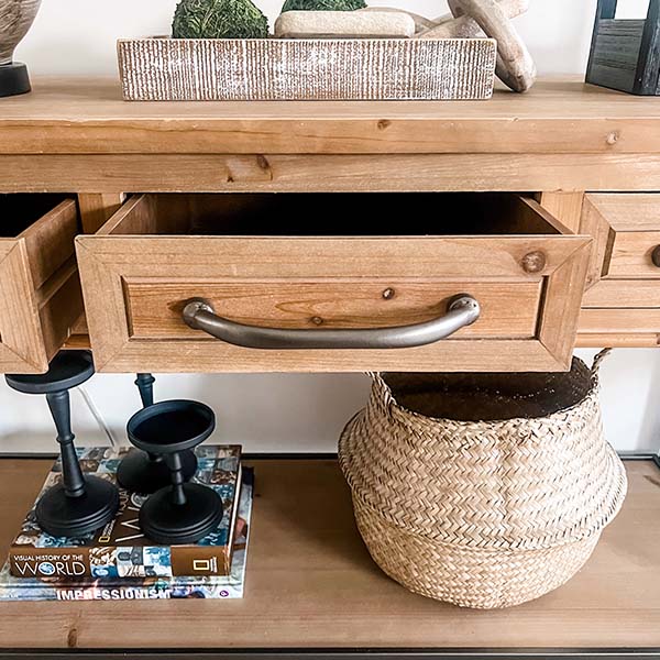 Natural Wooden Storage Cabinet with Drawers - Decor Steals