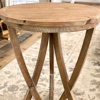 Organic Wood Curved Leg Accent Table