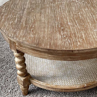 Round Cane Coffee Table