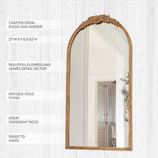 52 Inch Tall Gold Gleaming Mirror