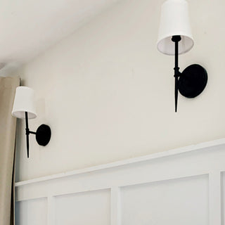 Black Metal Wall Sconce Lamp with Shade